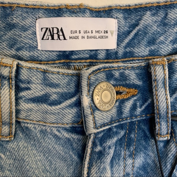 NWT ZARA Mid-Rise Wide Leg Blue Jeans, Size S - Picture 6 of 11